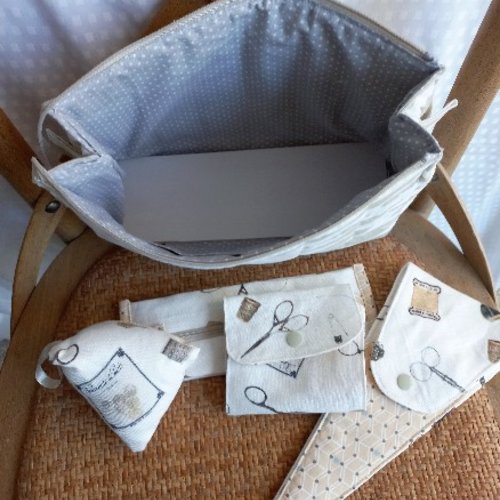 Trousse matelassé pour couturière avec rangement