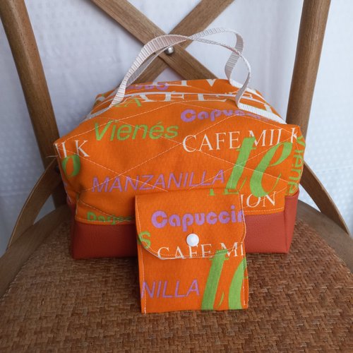 Vanity,lunch bag,trousse toilette, matelassé