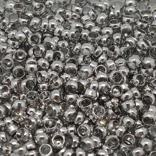 140 perles à écraser métal argenté 3mm