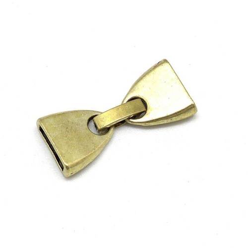 Fermoir clip pour lanière de 10mm métal doré pâle