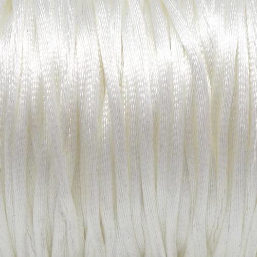 10m cordon queue de rat 1mm blanc cassé ivoire brillant satiné