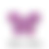 2 perles papillon violet en pierre synthétique imitation "howlite" 25mm x 35mm
