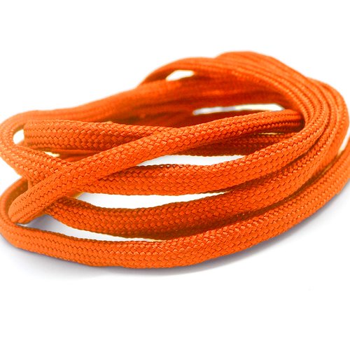 2m paracorde orange vif cordon nylon tressé 4,5mm x 2mm - 7 fils - corde nylon gainé