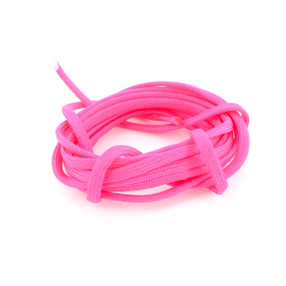 paracorde 2mm cordon tressé corde nylon gainé rose pâle et bleu