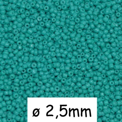 30g perles de rocaille bleu turquoise 2,5mm