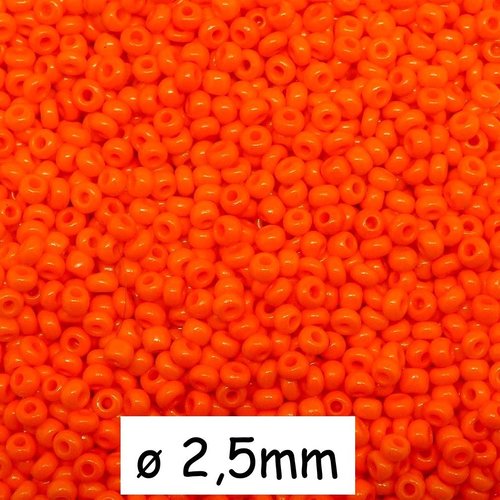 R-30g perles de rocaille 2,5mm orange fluo