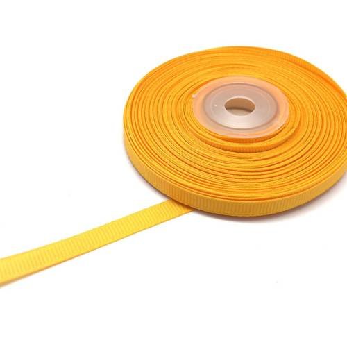 1 bobine de 15m de ruban gros grain de largeur 7mm souple de couleur jaune paille 