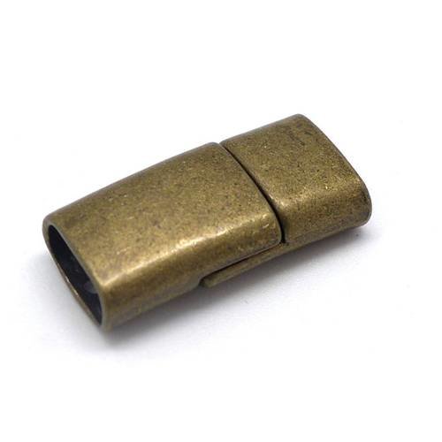 Fermoir aimanté rectangle arrondi en métal couleur bronze pour lanière de 9,5mm x 4mm 