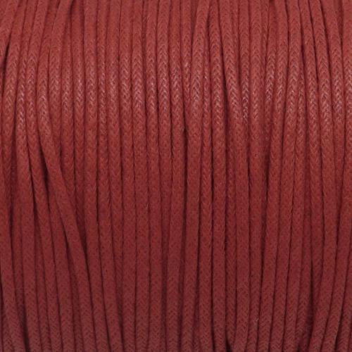 5m cordon coton ciré 1.5mm de couleur rouge