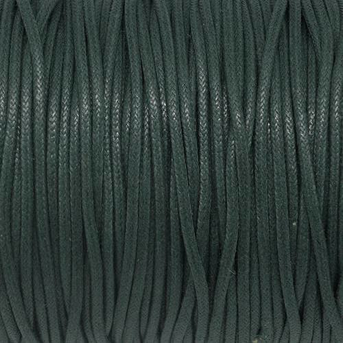 5m cordon coton ciré 1,5mm de couleur vert sapin