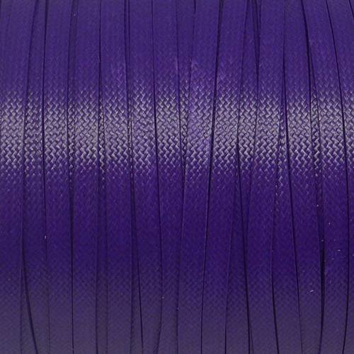 2m lacet plat en  coton ciré violet brillant