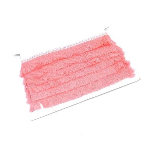 50cm de galon frange pour customisation ou réalisation de pompon rose en polyester et coton
