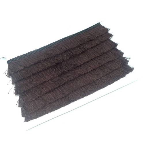 50cm de galon frange pour customisation ou réalisation de pompon marron foncé en polyester et coton