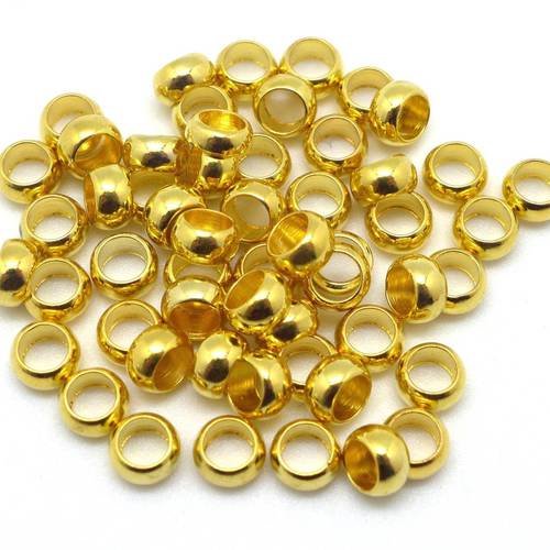 40 perles à écraser métal doré 5mm
