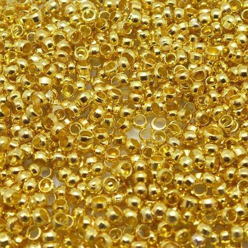 400 perles à écraser métal doré 2mm