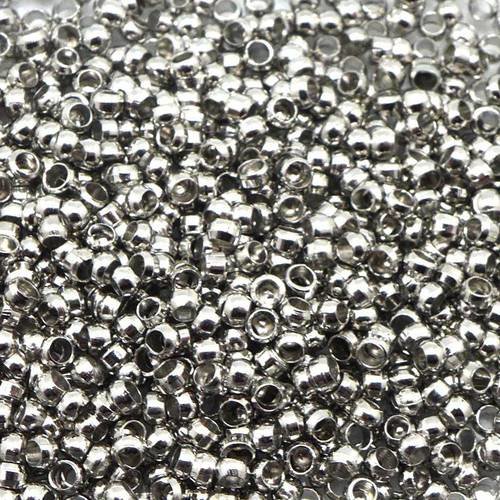 Lot de 400 perles à écraser métal argenté 2mm