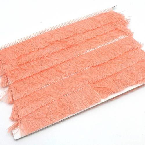 50cm de galon frange pour customisation ou réalisation de pompon  de couleur rose orange saumon en polyester et coton