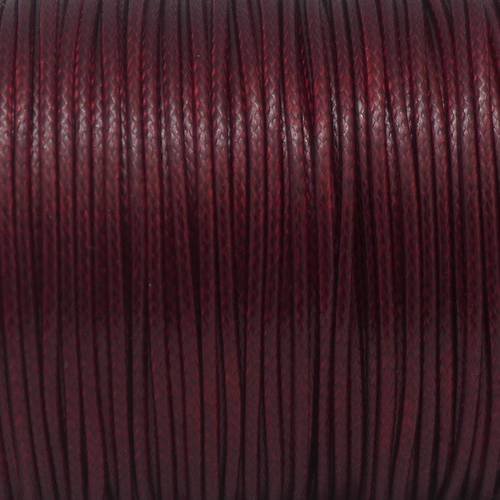 5m cordon polyester enduit 1,5mm souple imitation cuir rouge bordeaux légèrement brillant