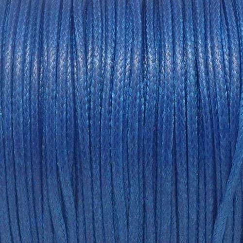 5m cordon polyester enduit 1,5mm souple imitation cuir bleu légèrement brillant 