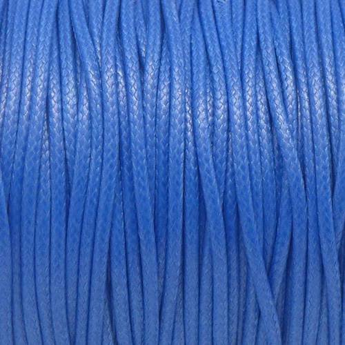 5m cordon polyester enduit 2mm souple imitation cuir bleu électrique légèrement brillant 