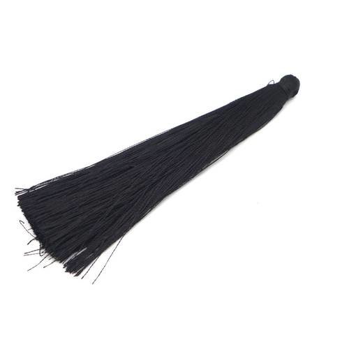 R-1 grand pompon de couleur noir doux et brillant en rayonne : fil de soie artificielle : viscose