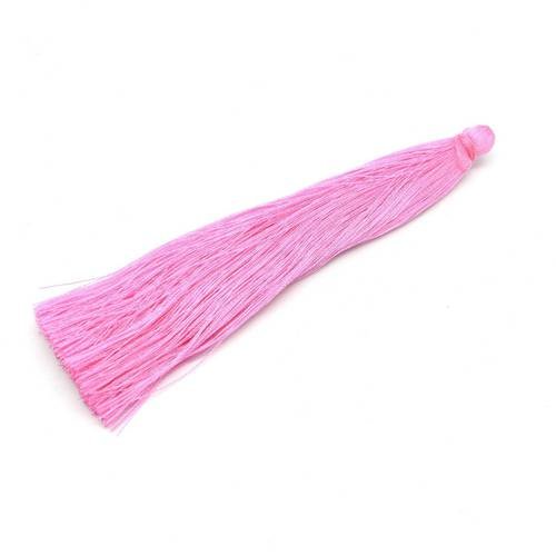 1 grand pompon de couleur rose barbe à papa doux et brillant en rayonne : fil de soie artificielle : viscose 
