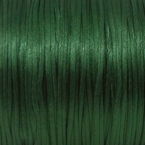 10m de cordon 1mm queue de rat vert foncé brillant satiné ficelle chinoise