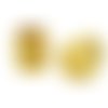 3 perles passant tube ajouré 10,3mm en métal doré motif fleur à gros trou 7,5mm