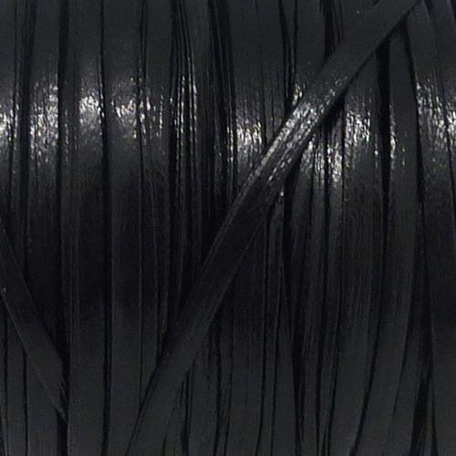 1m lanière cuir synthétique couleur noir 2,5mm aspect brillant vernis idéal bracelet multirangs 
