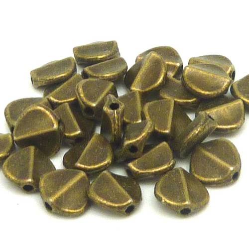 20 perles pastille 7mm en métal de couleur bronze