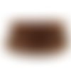 1m cordon suédine 5mm, aspect daim de couleur marron chocolat pailleté cuivré 