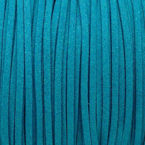 R-1m cordon suédine 2,5mm de couleur bleu canard daim synthétique