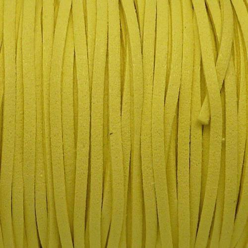 2m cordon suédine de couleur jaune soufre lumineux 2,5mm
