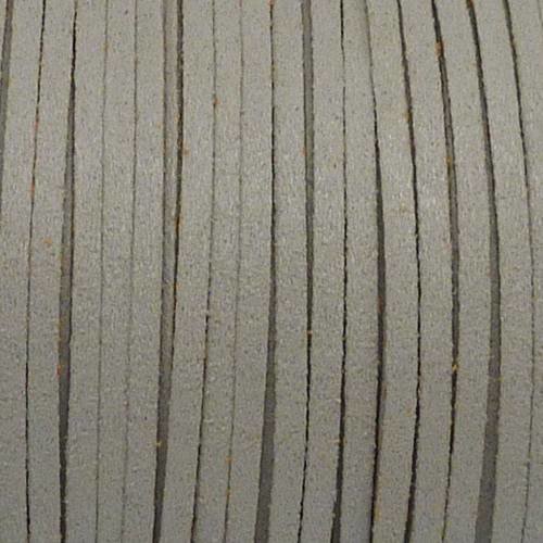 2m cordon daim synthétique de couleur gris beige clair 2,5mm