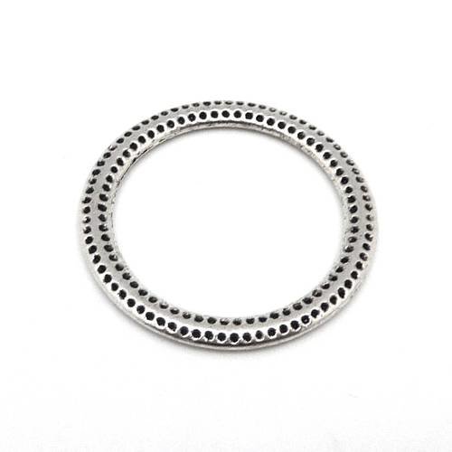 5 anneaux fermés cercles, connecteur pendentif 26,9mm en métal argenté travaillé pour attrape rêve par exemple 