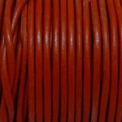 2m cordon cuir rond 2,5mm de couleur rouge vif 