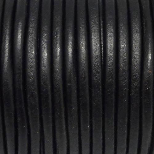 1m cordon cuir rond 4mm de couleur noir