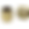 Grosse perle, passant pour foulard par exemple 22mm en métal doré pâle martelé, gravé de points irrégulier