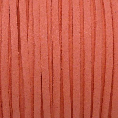 2m cordon daim synthétique suédine de couleur rose corail pâle 2,5mm