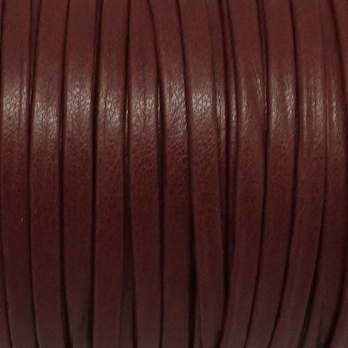 1m lanière simili cuir 3mm de couleur rouge grenat bordeaux foncé très belle qualité 