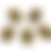 20 breloques sequin rectangle avec message "made with love" en métal de couleur bronze 11,2mm 