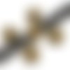 10 perles passant croix basque slide pour lanière de 6-6,5mm en métal de couleur bronze gravé 