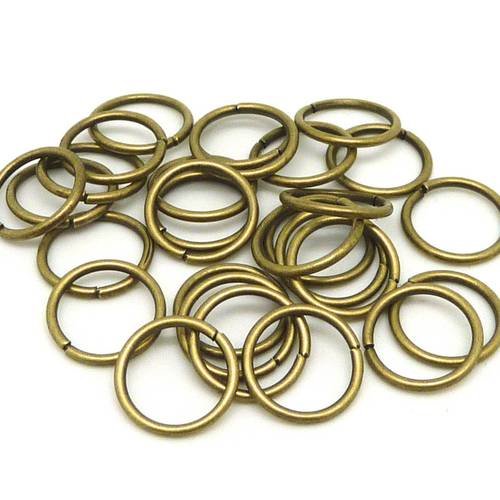 50 anneaux de jonction 12mm en métal de couleur bronze épaisseur 1,2mm