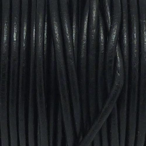 2m cordon cuir rond 2mm de couleur noir