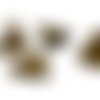 4 embouts calotte 10,4mm x 4,5mm, cache nœud, fermoir en métal de couleur bronze 