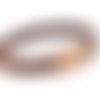 Kit bracelet cuir 10mm orné de chainette bille et fermoir aimanté en zamak couleur or rose cuir veritable 
