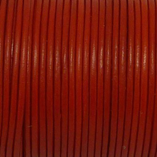 2m cordon cuir rond 1mm de couleur rouge 