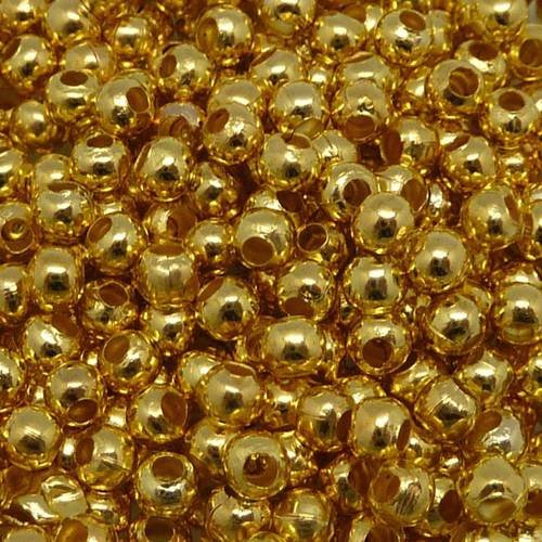 10g soit environ 210 petites perles fines et légères en métal doré ronde lisse 3mm 