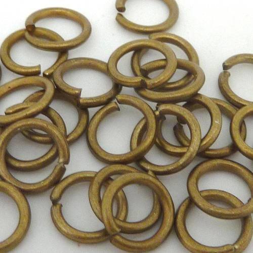 70 anneaux de jonction 8mm x 1mm en métal de couleur bronze