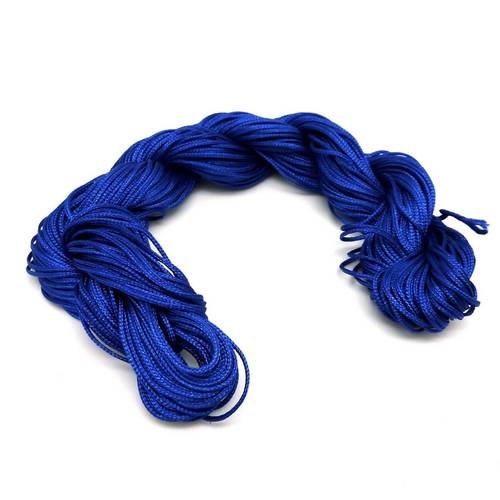 Echeveau de 29m de fil nylon tressé bleu outremer, bleu électrique foncé vif  0,8mm pour tressage bracelet